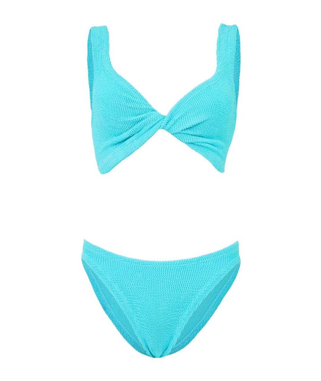 HUNZA G Бирюзовый полиамидовый купальник, фото 1