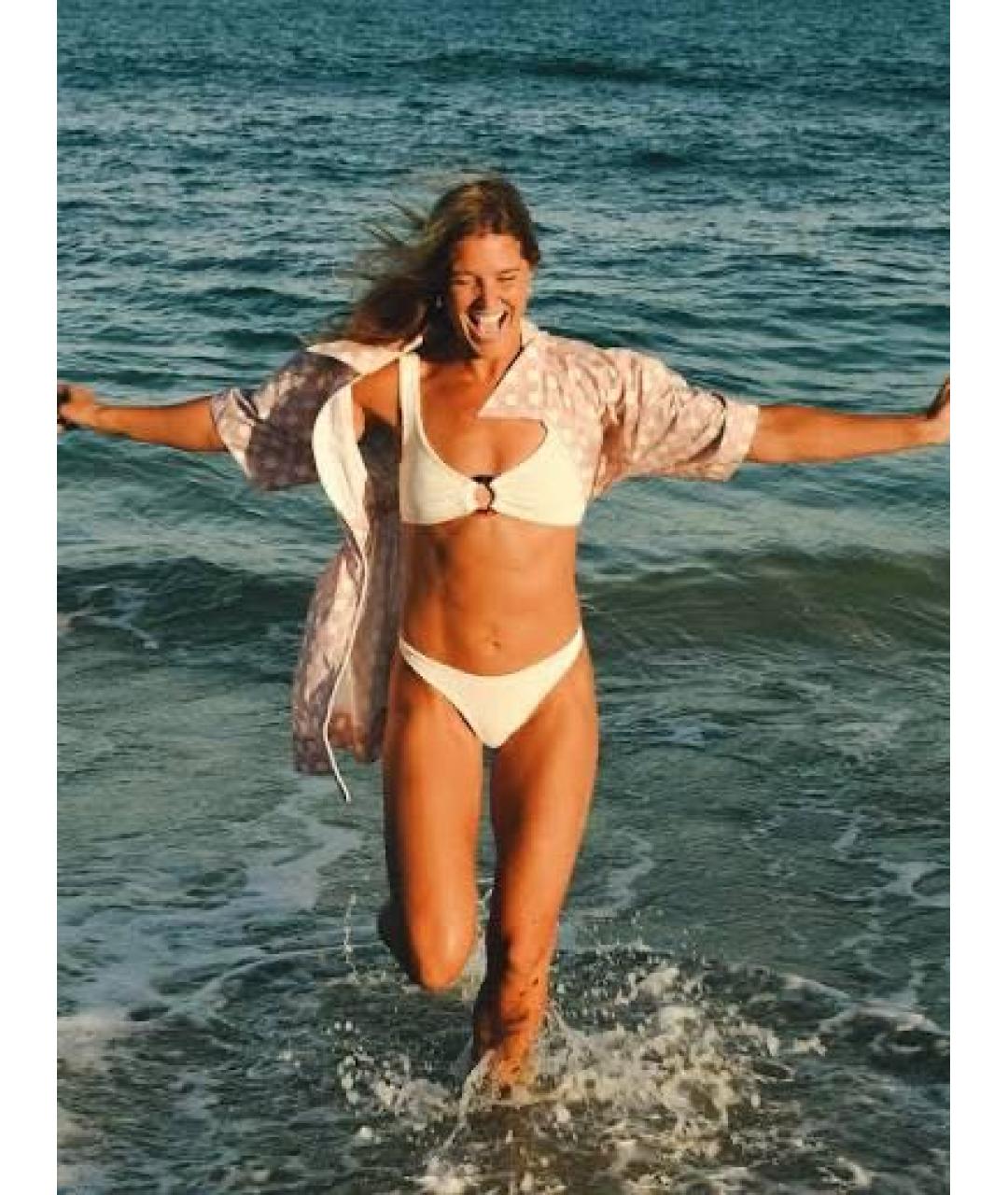 HUNZA G Бежевый полиамидовый купальник, фото 3