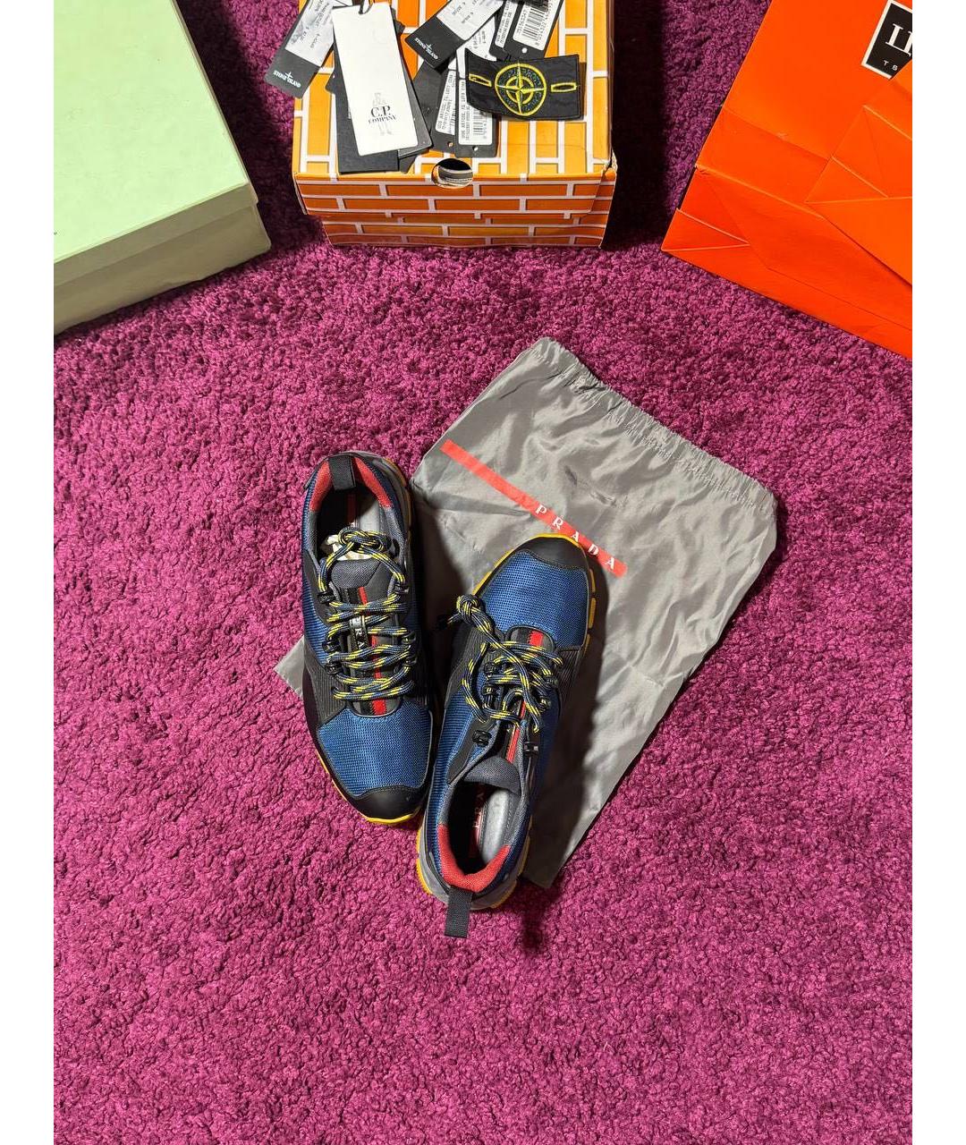 PRADA Мульти текстильные низкие кроссовки / кеды, фото 2