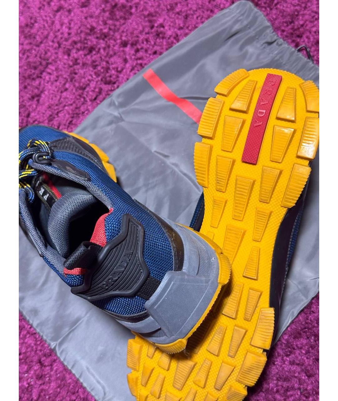 PRADA Мульти текстильные низкие кроссовки / кеды, фото 5