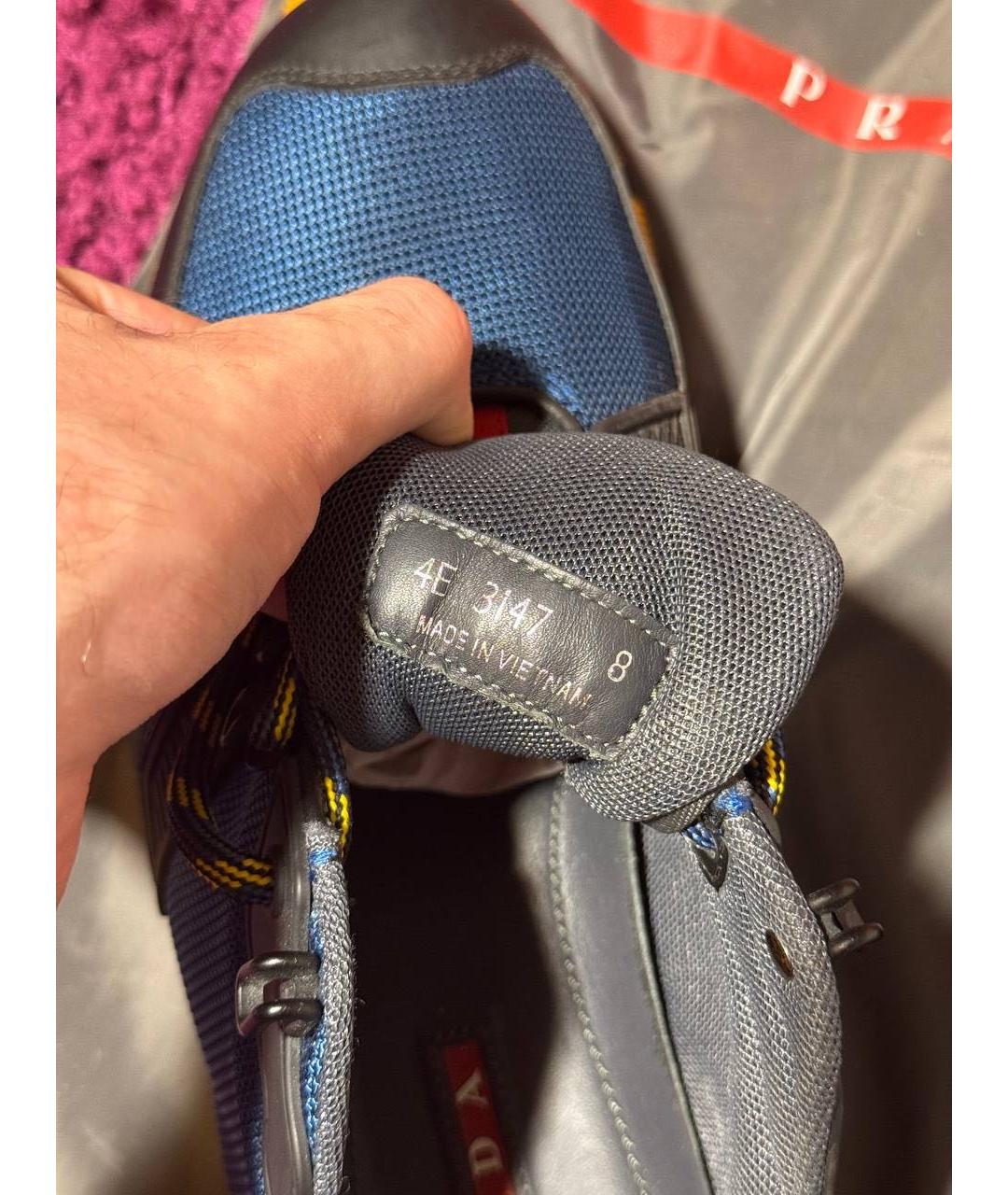 PRADA Мульти текстильные низкие кроссовки / кеды, фото 6