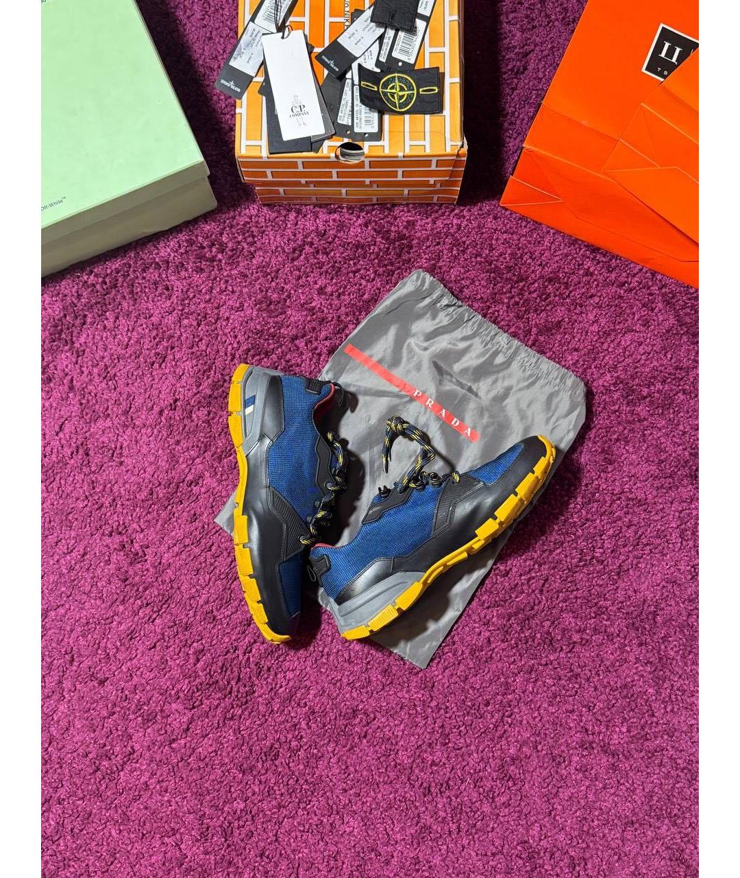 PRADA Мульти текстильные низкие кроссовки / кеды, фото 7