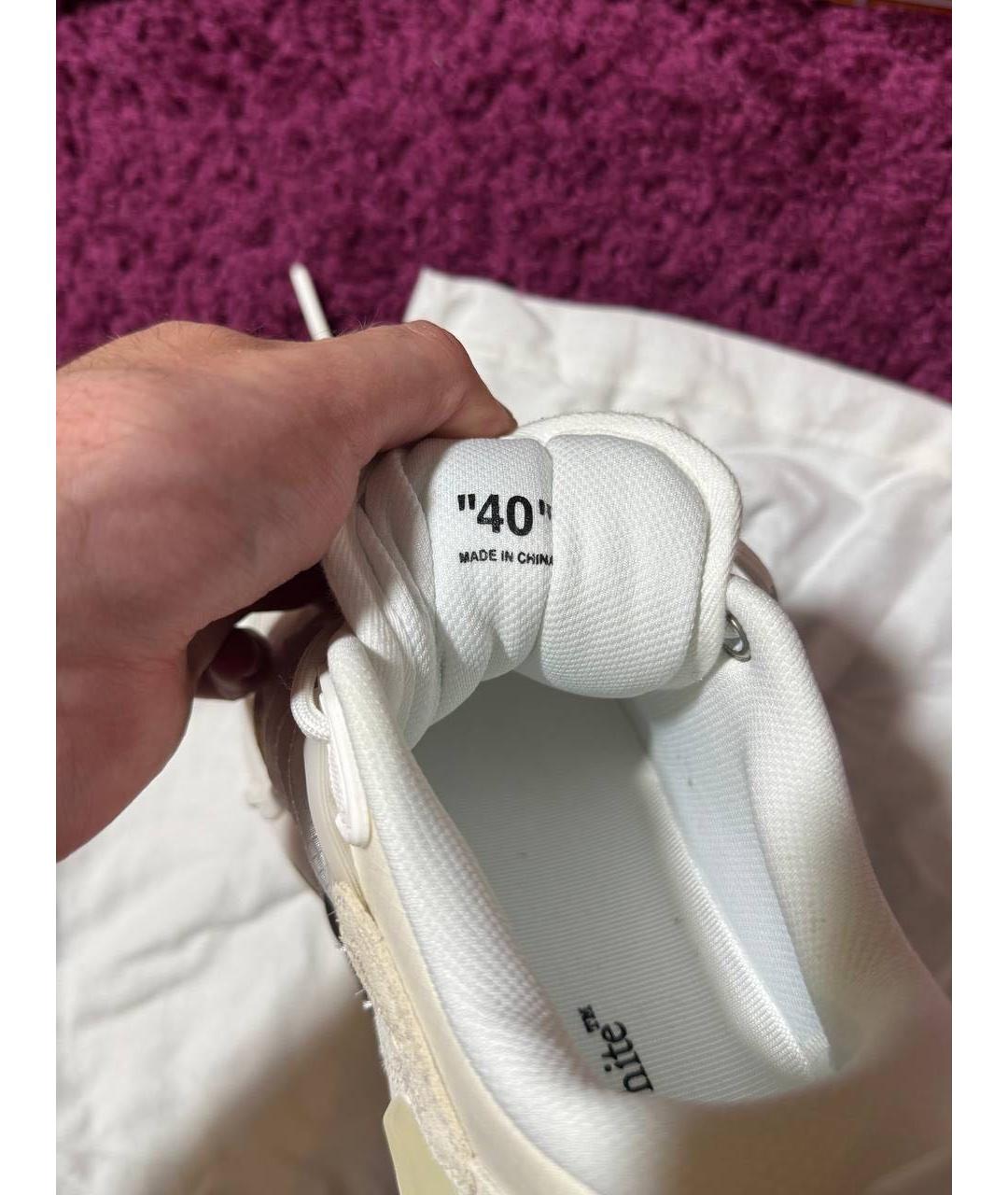 OFF-WHITE Белые текстильные низкие кроссовки / кеды, фото 4