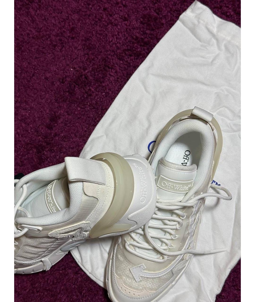 OFF-WHITE Белые текстильные низкие кроссовки / кеды, фото 3