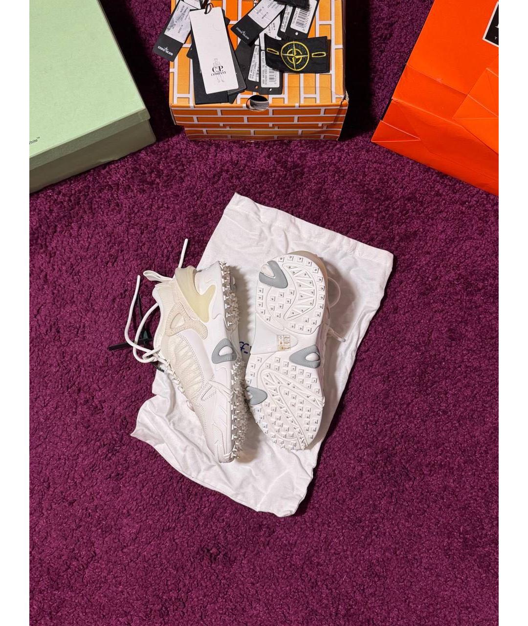 OFF-WHITE Белые текстильные низкие кроссовки / кеды, фото 2