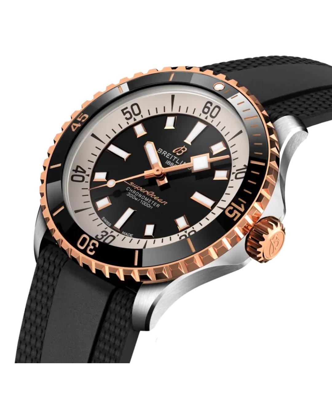 BREITLING SUPEROCEAN Черные металлические часы, фото 2