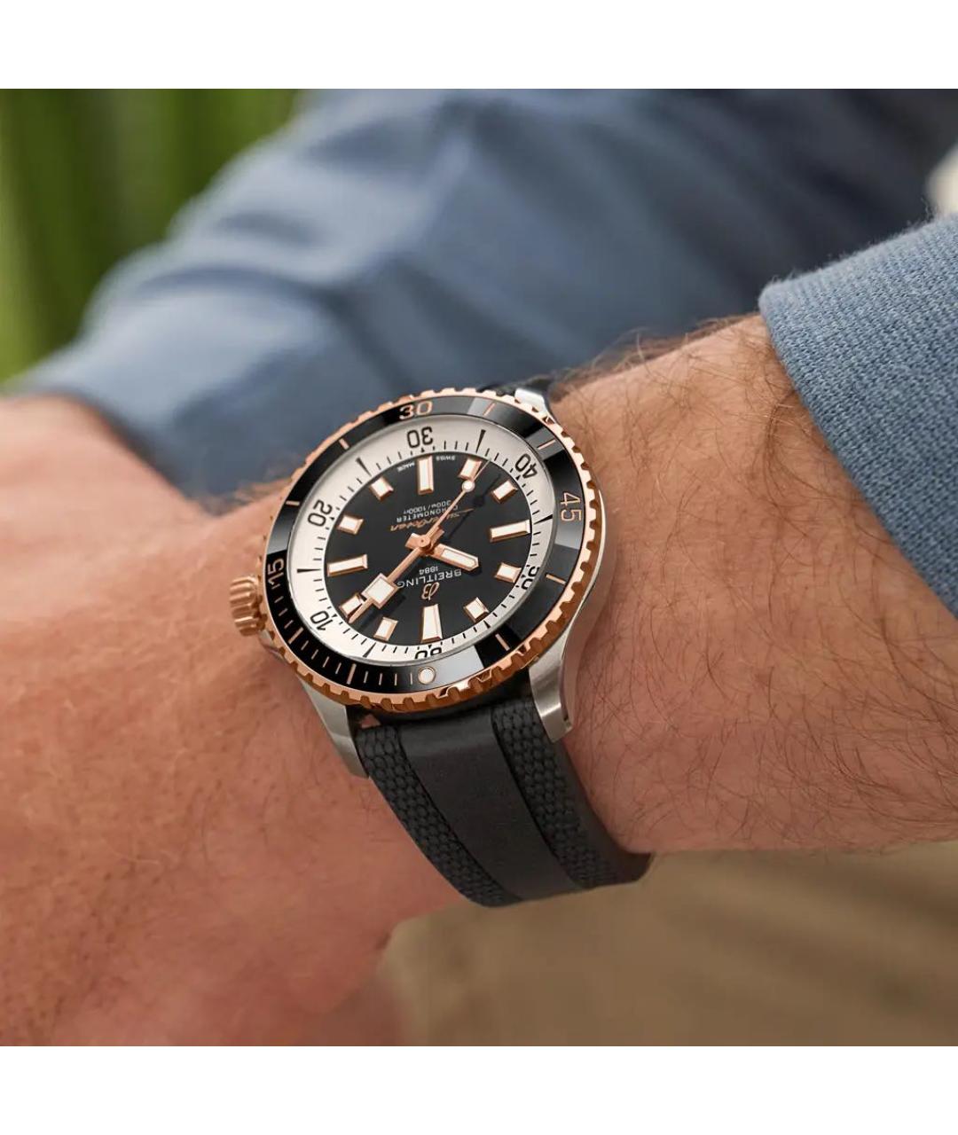 BREITLING SUPEROCEAN Черные металлические часы, фото 5