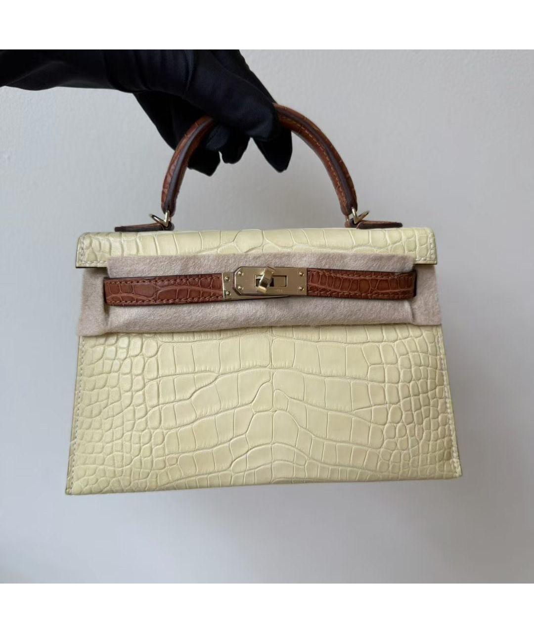 HERMES Сумка с короткими ручками из экзотической кожи, фото 3