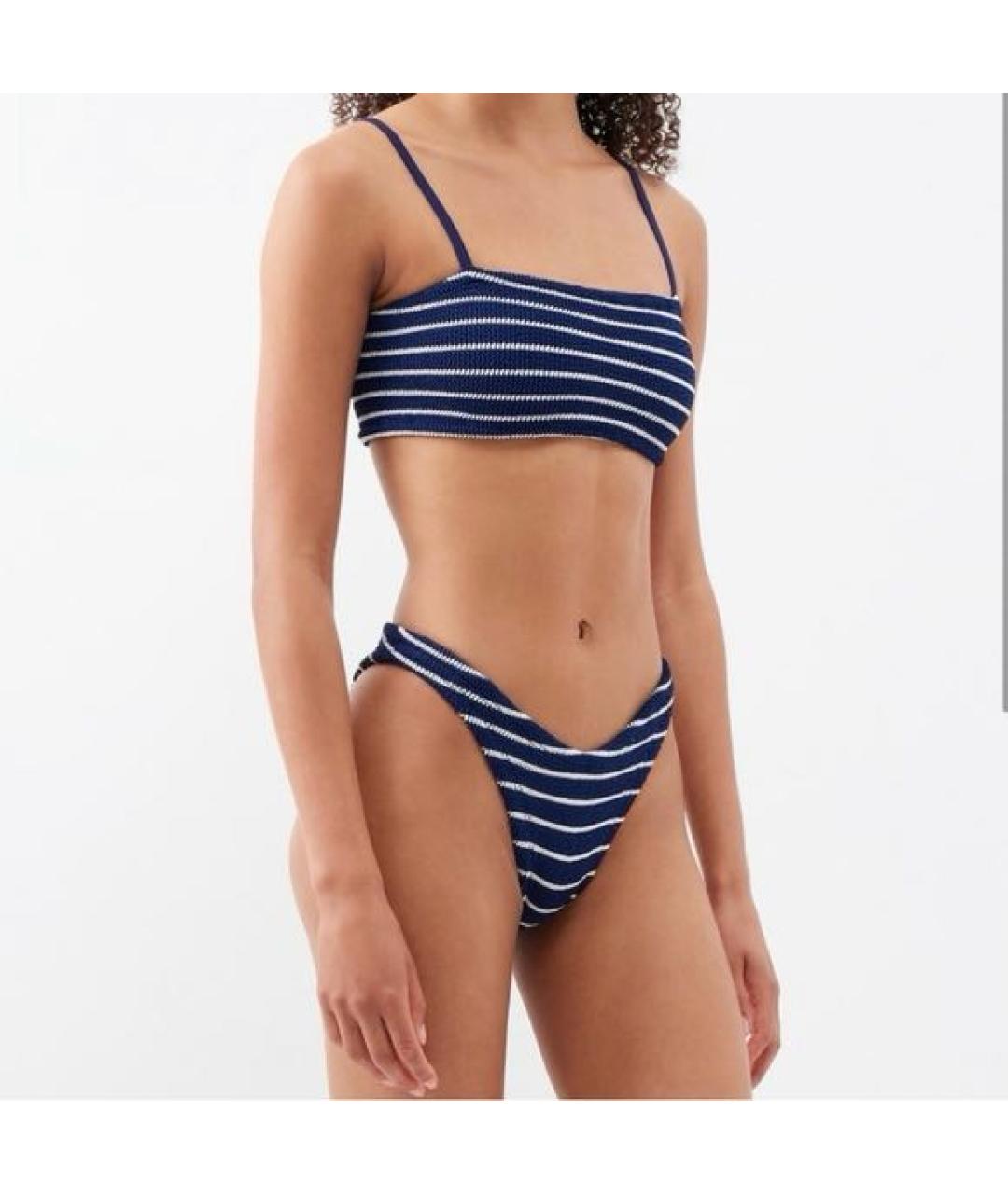 HUNZA G Темно-синий полиамидовый купальник, фото 2