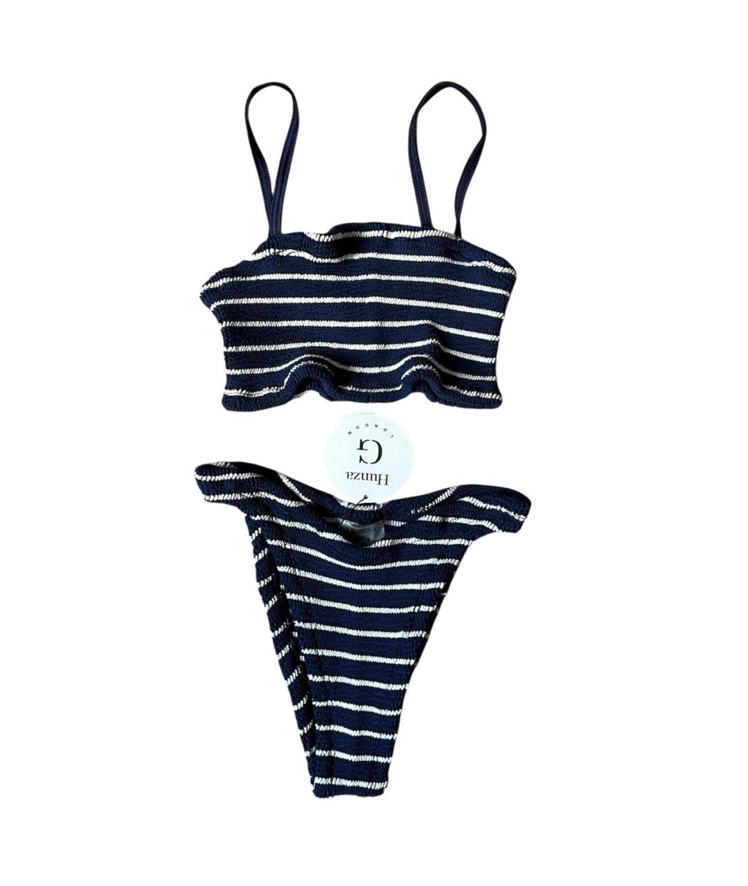 HUNZA G Темно-синий полиамидовый купальник, фото 1