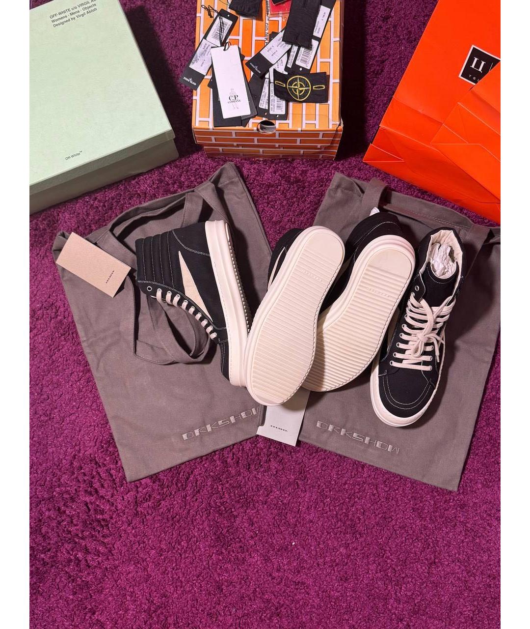 RICK OWENS Мульти текстильные высокие кроссовки / кеды, фото 2