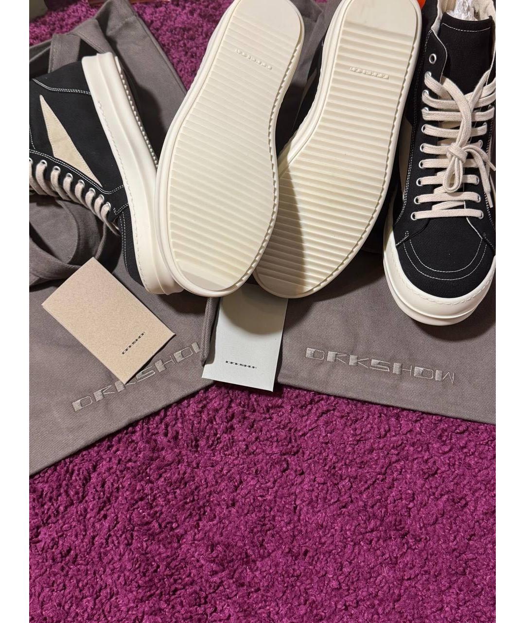 RICK OWENS Мульти текстильные высокие кроссовки / кеды, фото 4