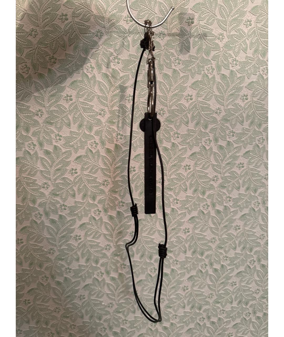 DIESEL BLACK GOLD Черная кожаная цепочка/подвеска, фото 7