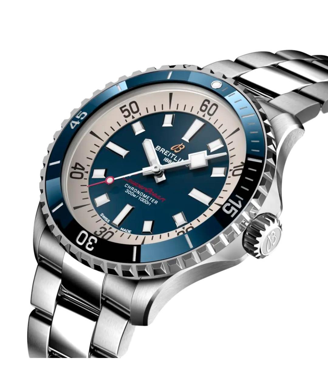 BREITLING SUPEROCEAN Серебряные металлические часы, фото 2