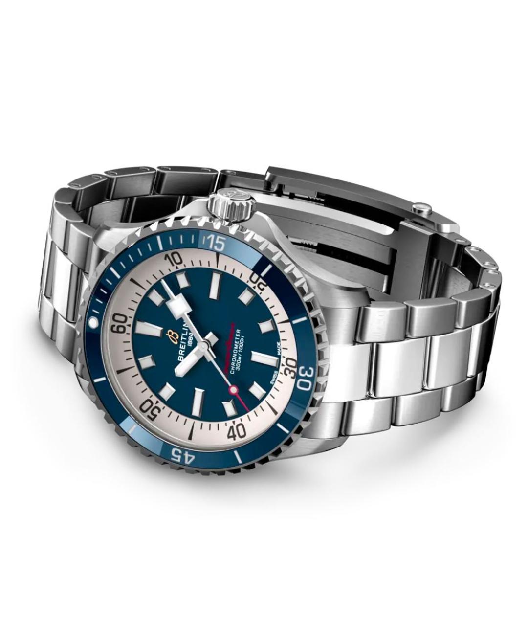 BREITLING SUPEROCEAN Серебряные металлические часы, фото 3