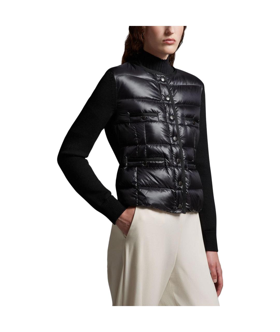 MONCLER Черный пуховик, фото 4