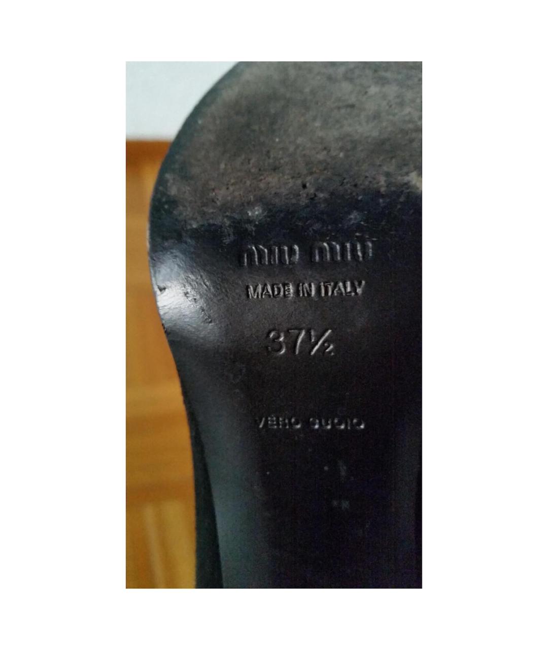 MIU MIU Черные замшевые сапоги, фото 4