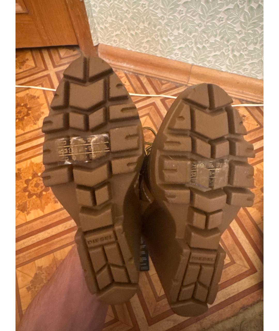 DIESEL Горчичные нубуковые ботильоны, фото 5