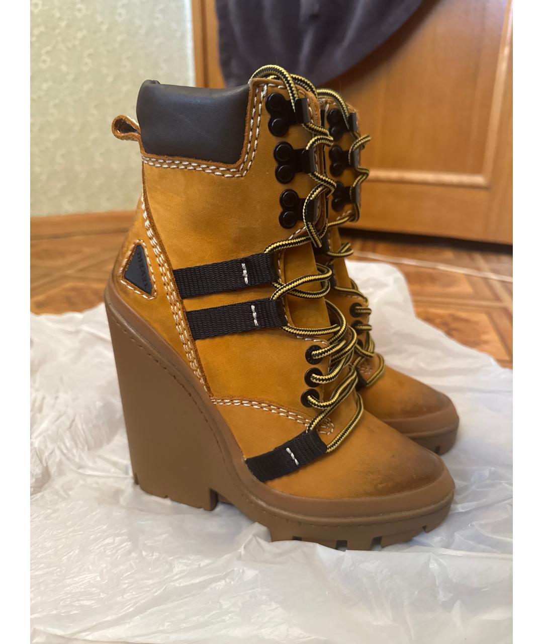 DIESEL Горчичные нубуковые ботильоны, фото 10