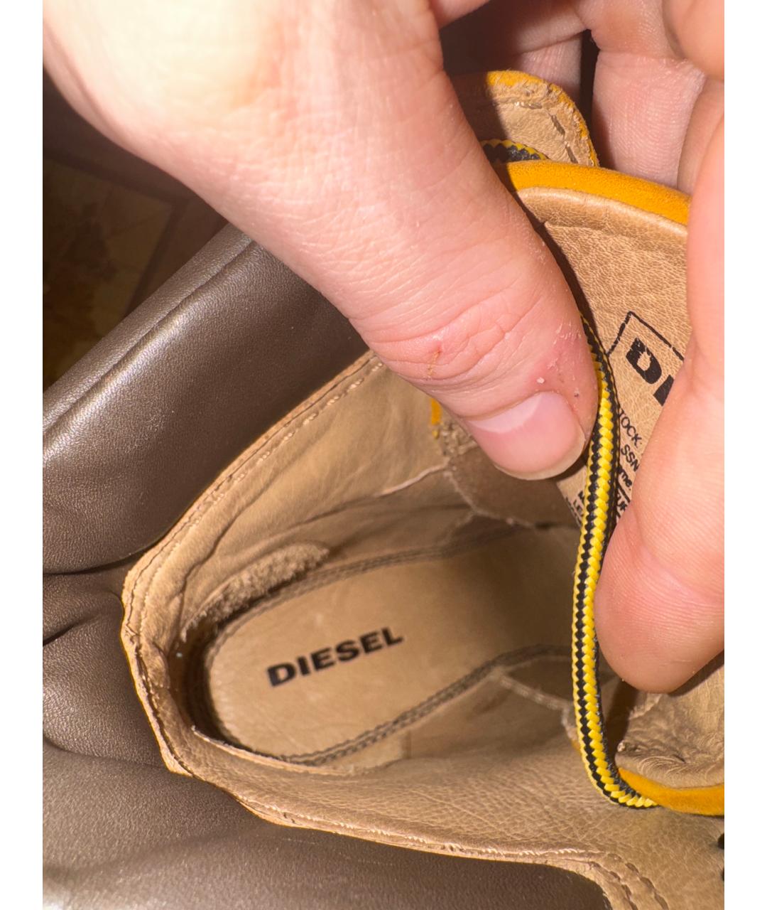 DIESEL Горчичные нубуковые ботильоны, фото 7