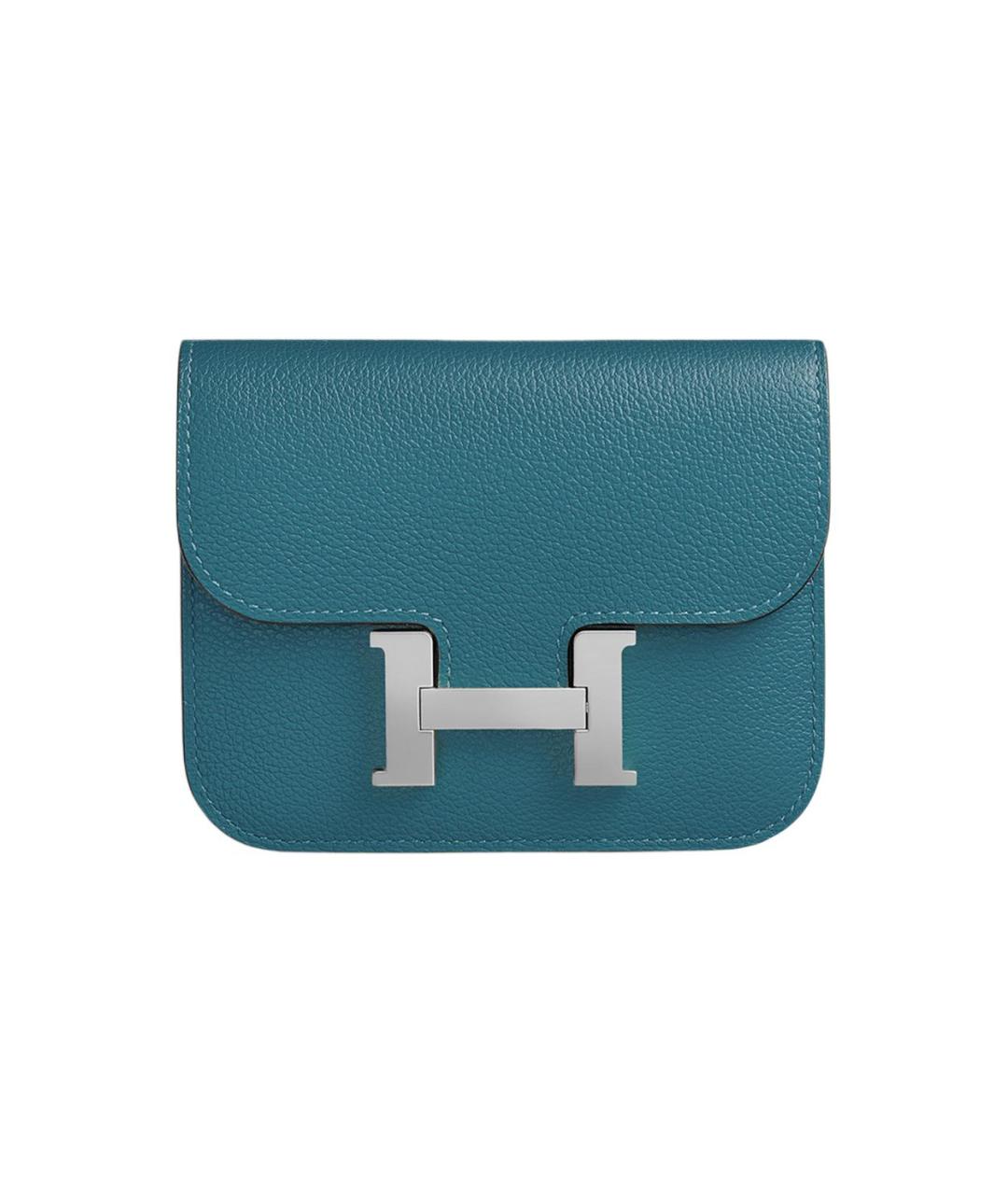 HERMES Синий кожаный кошелек, фото 1
