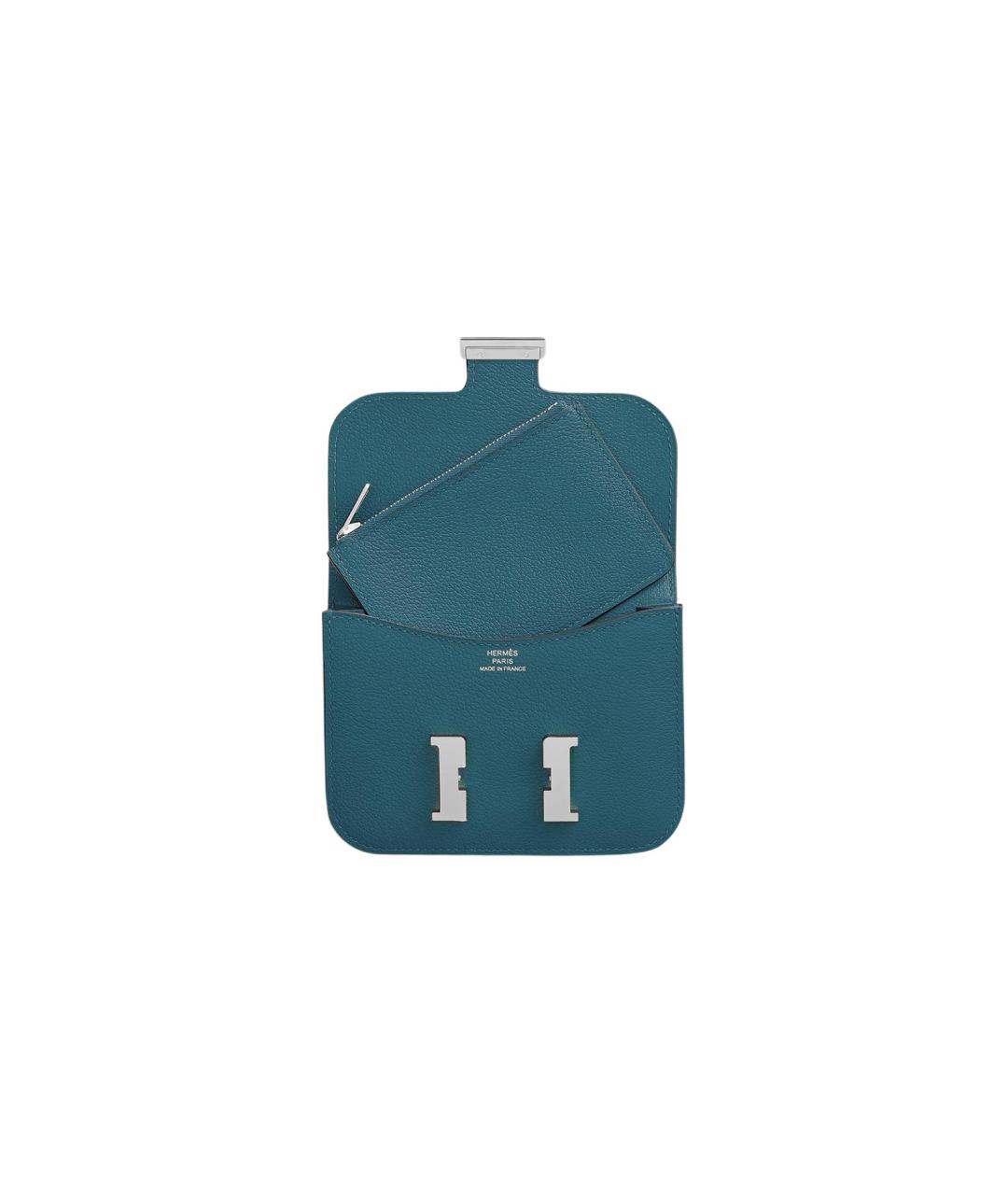 HERMES Синий кожаный кошелек, фото 2