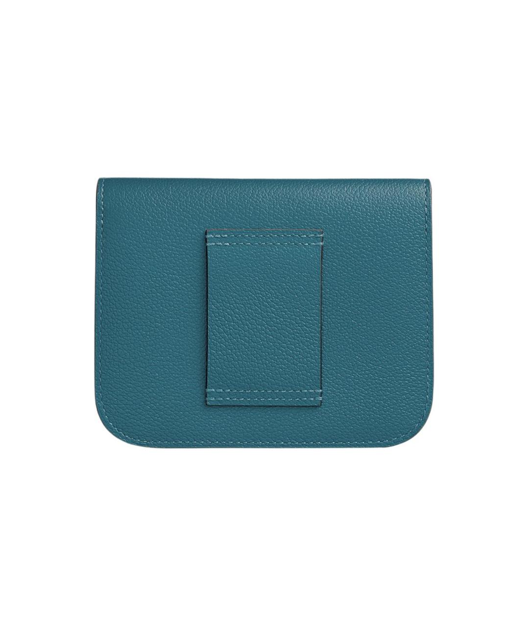 HERMES Синий кожаный кошелек, фото 3