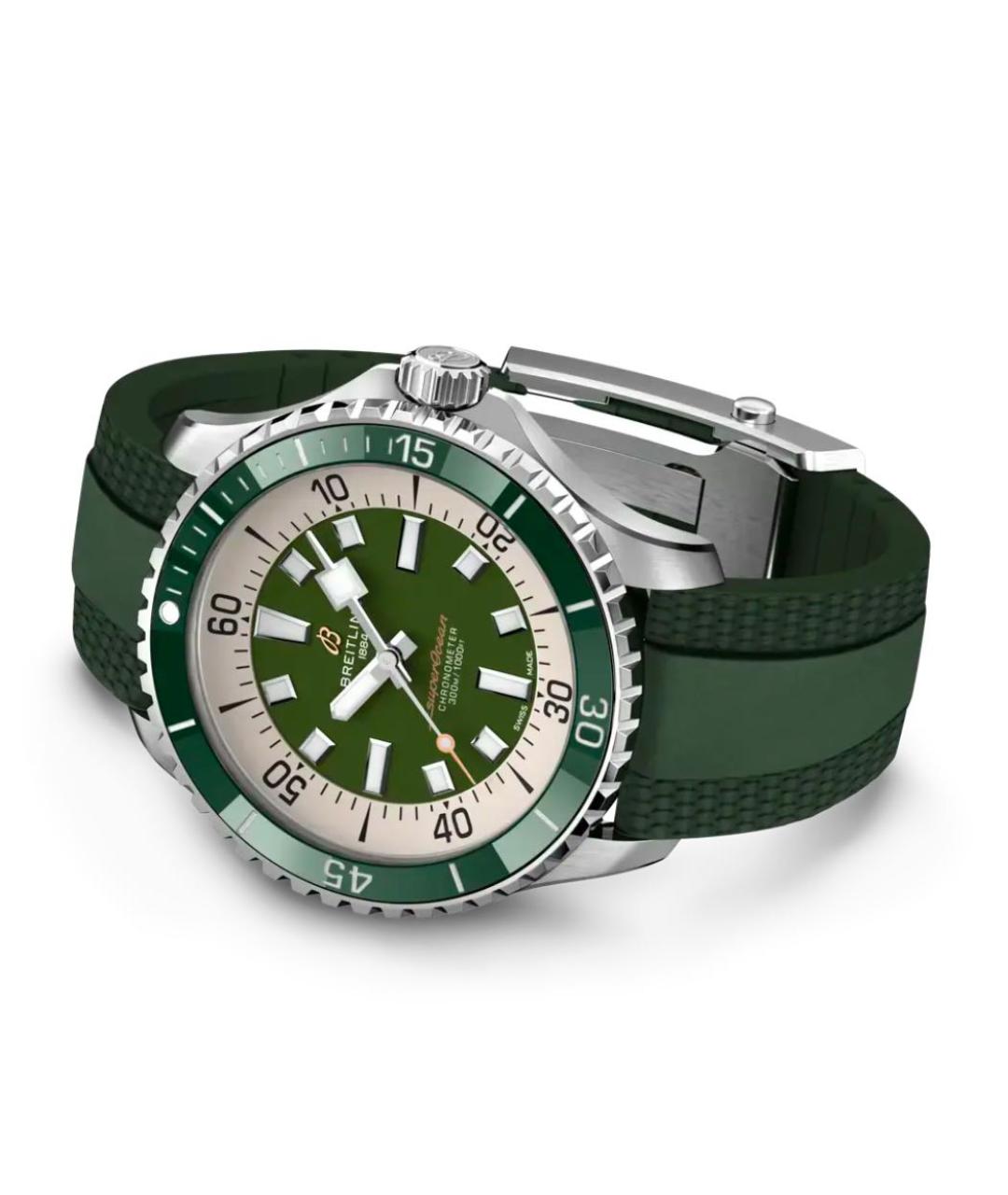 BREITLING SUPEROCEAN Зеленые металлические часы, фото 3