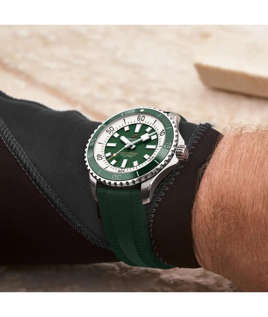 BREITLING SUPEROCEAN Зеленые металлические часы, фото 5