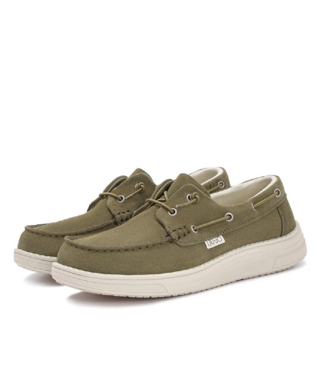 LIU JO Хаки замшевые мокасины, фото 2