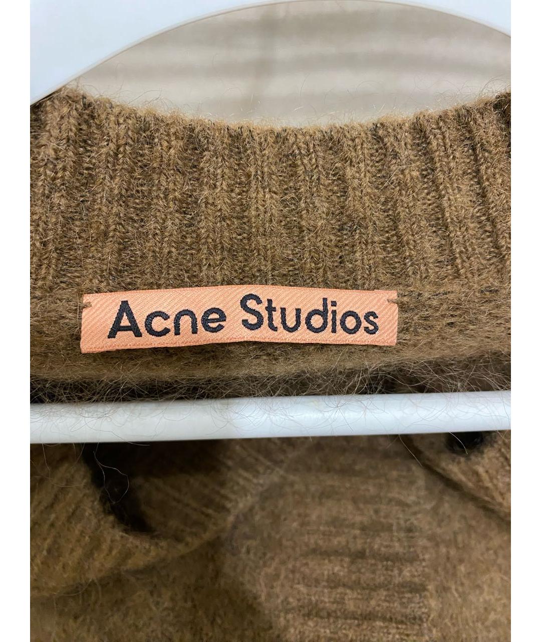ACNE STUDIOS Коричневый шерстяной кардиган, фото 5