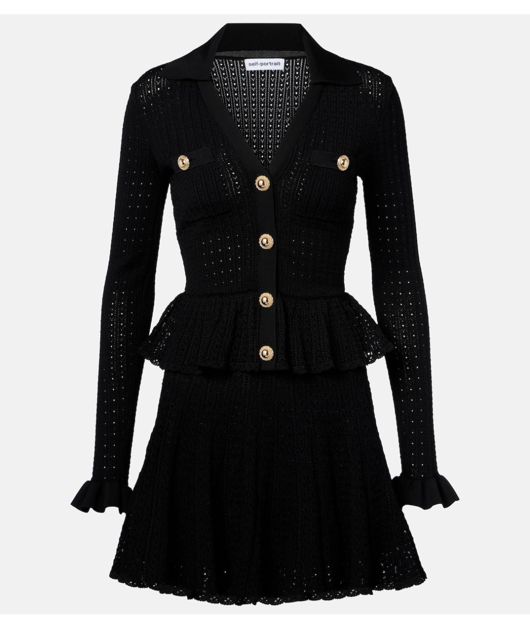 SELF-PORTRAIT Черное коктейльное платье, фото 9