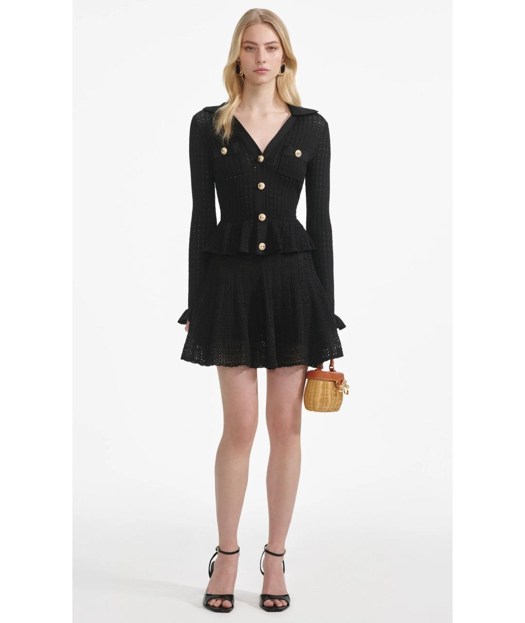 SELF-PORTRAIT Черное коктейльное платье, фото 2