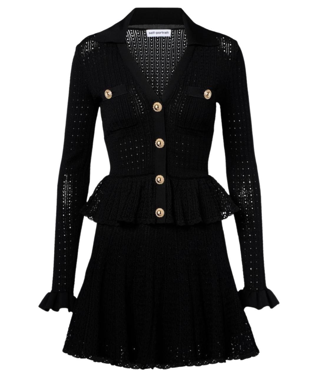 SELF-PORTRAIT Черное коктейльное платье, фото 1