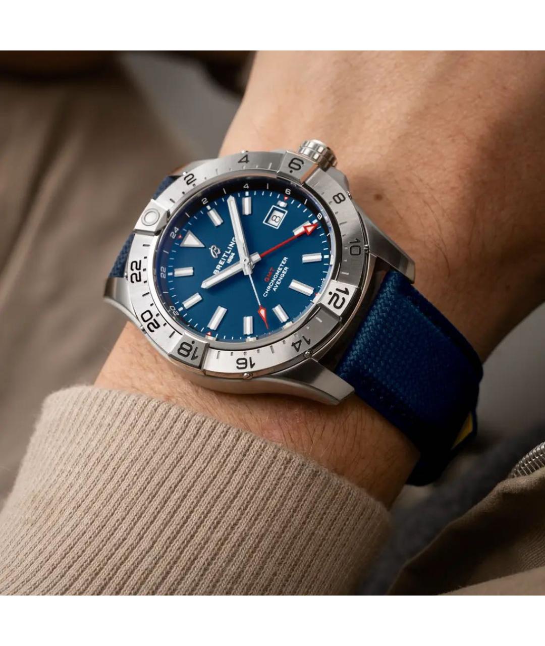 BREITLING Синие металлические часы, фото 5