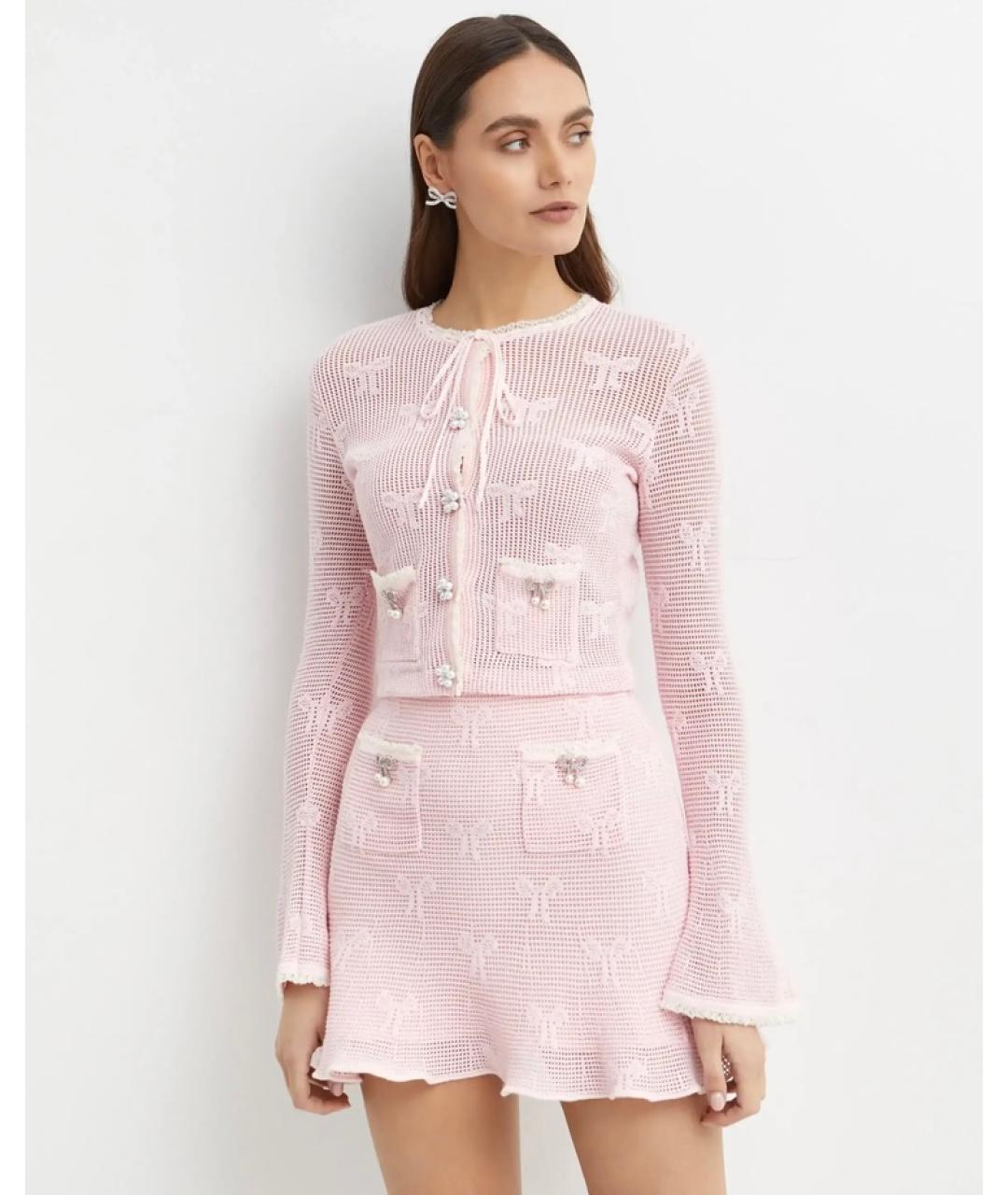 SELF-PORTRAIT Розовый кардиган, фото 7