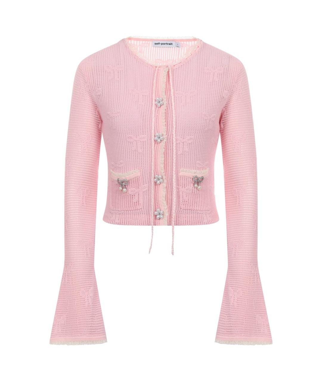 SELF-PORTRAIT Розовый кардиган, фото 1