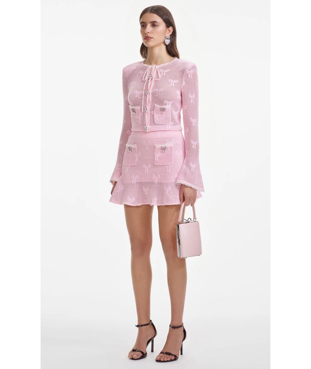 SELF-PORTRAIT Розовый кардиган, фото 3