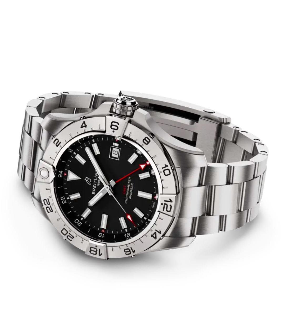 BREITLING Серебряные металлические часы, фото 3