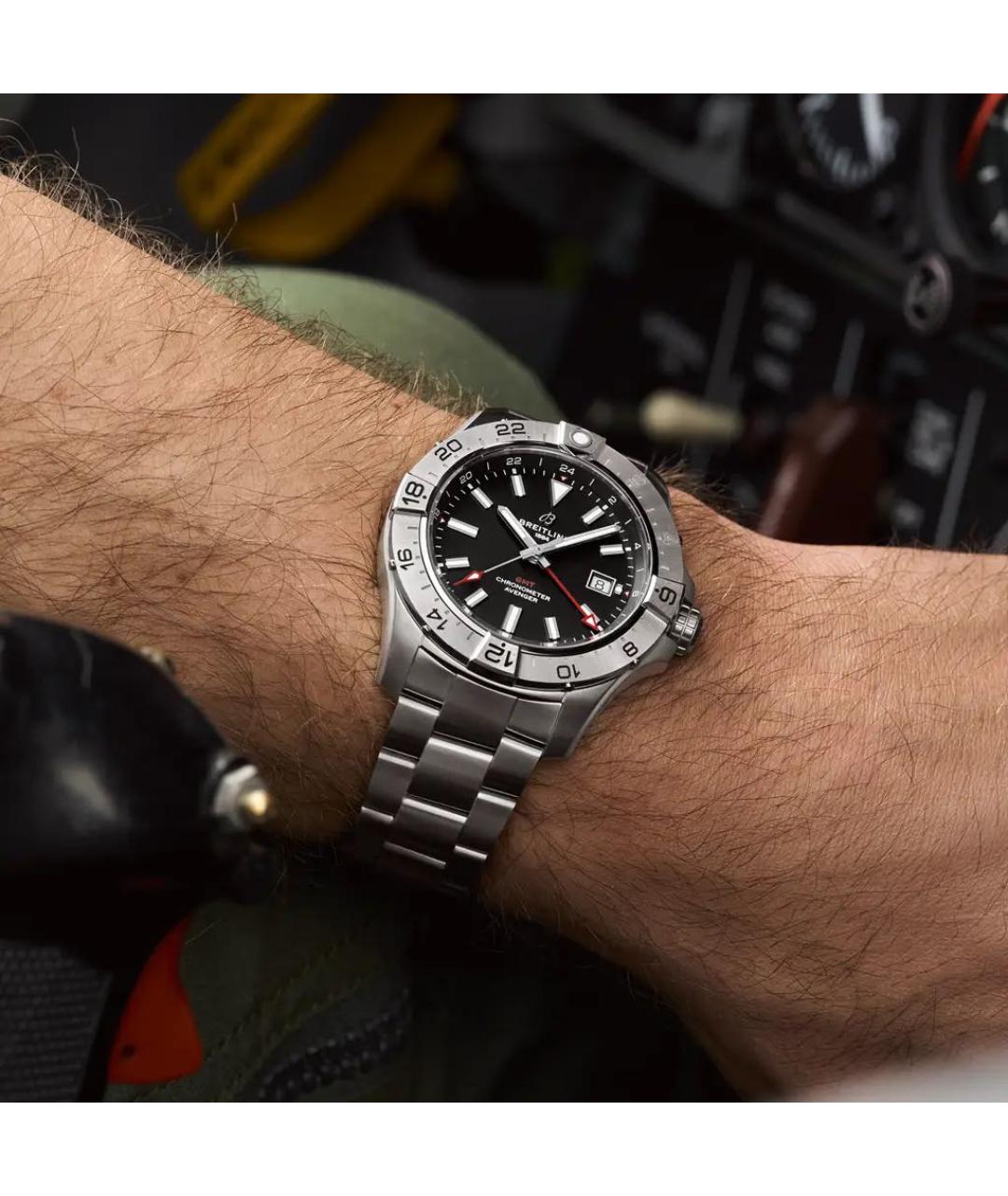 BREITLING Серебряные металлические часы, фото 5