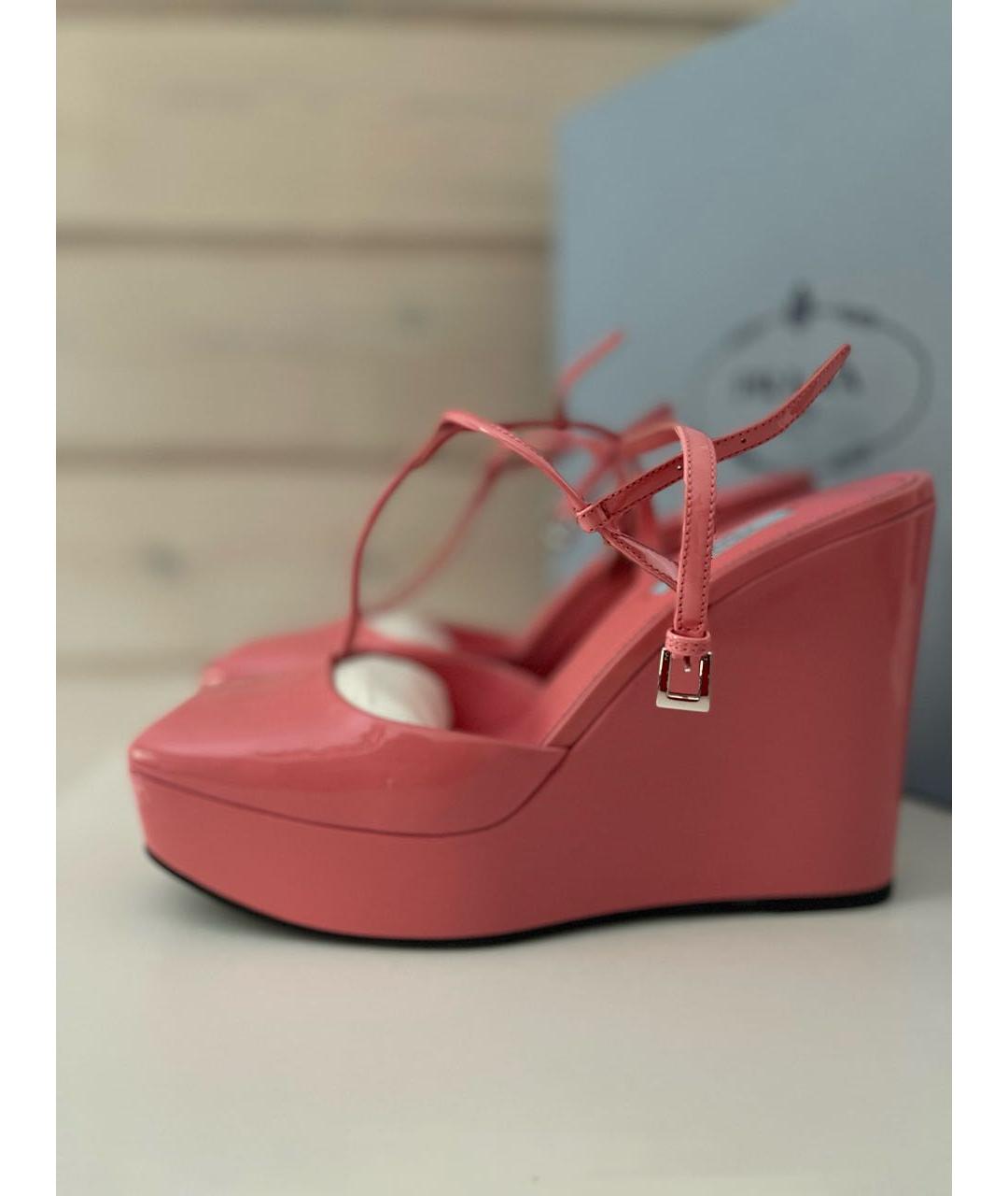 PRADA Розовые туфли из лакированной кожи, фото 7