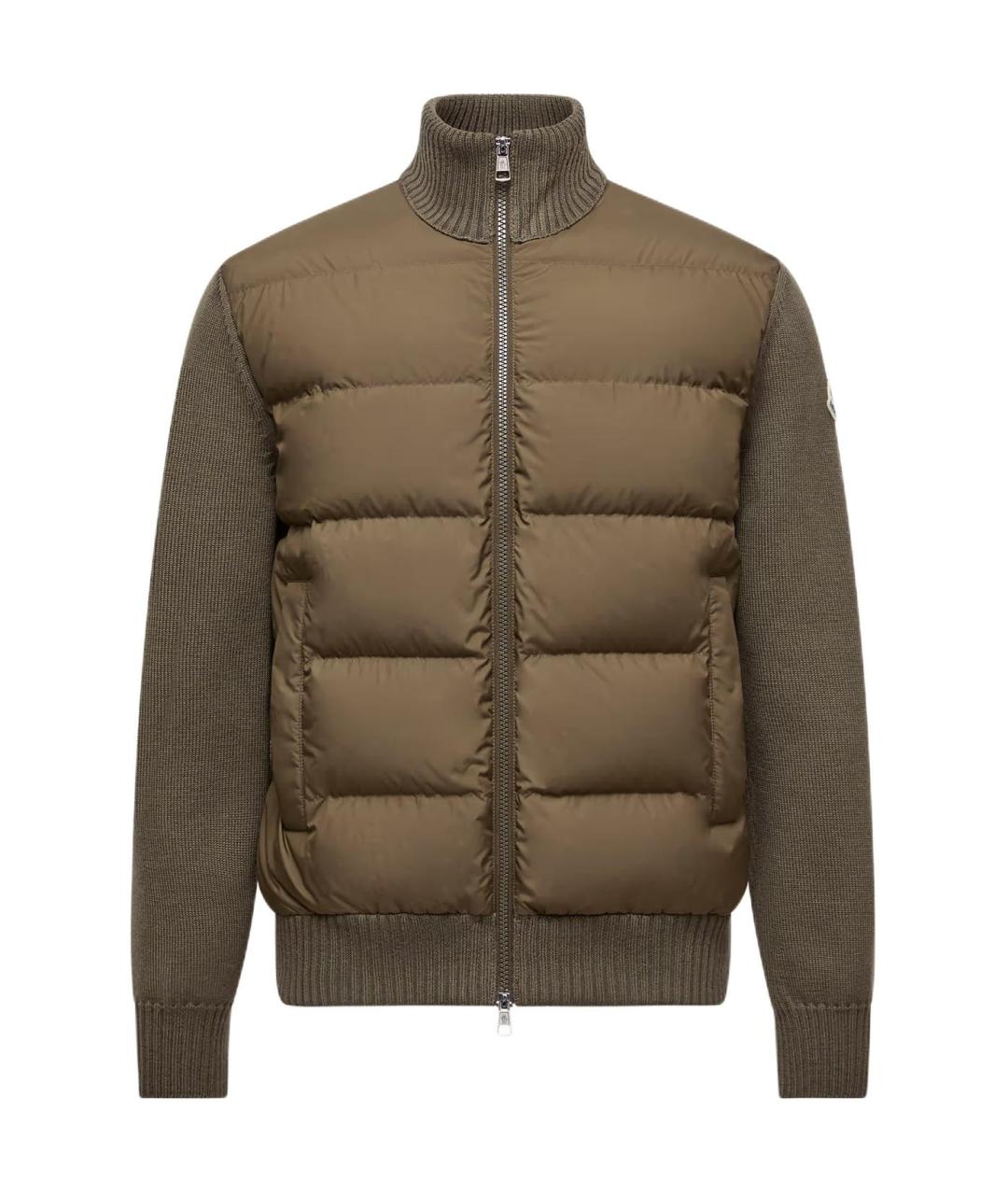 MONCLER Зеленая полиамидовая куртка, фото 1