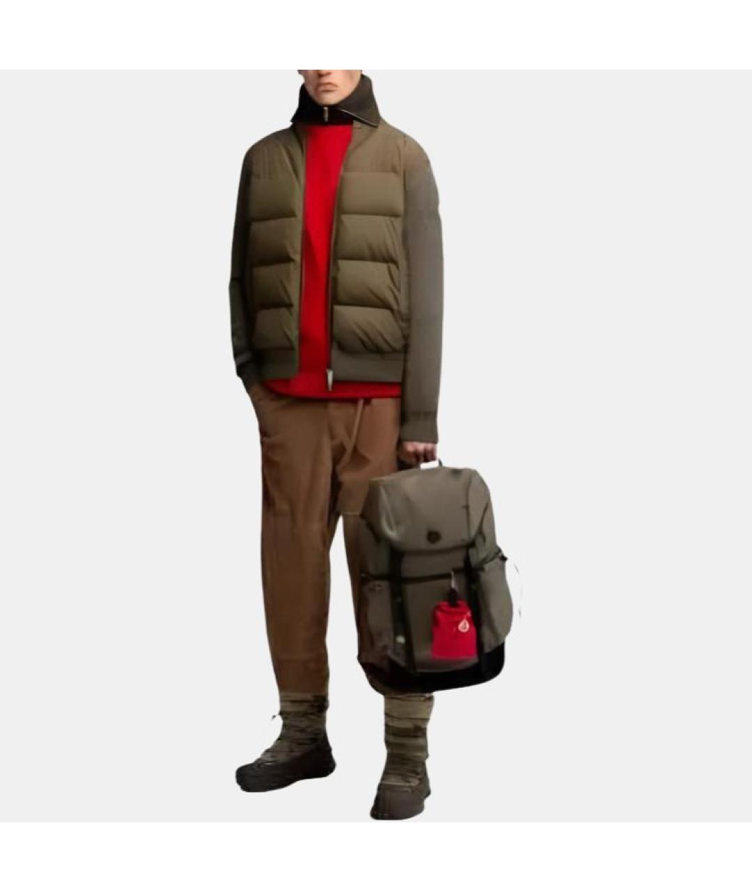 MONCLER Зеленая полиамидовая куртка, фото 2