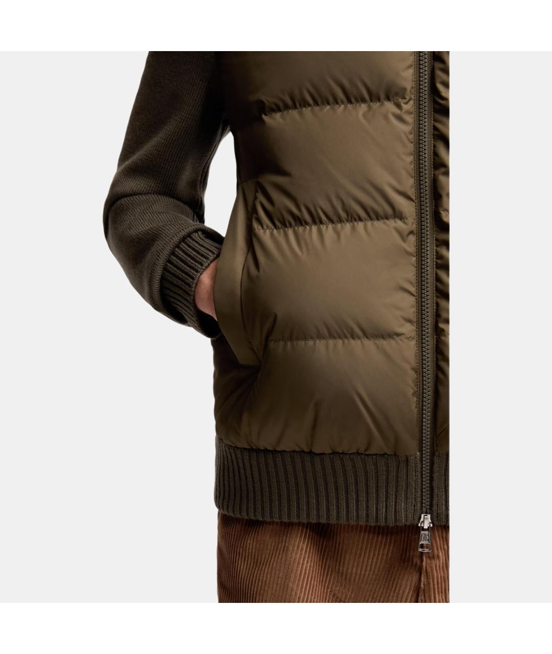 MONCLER Зеленая полиамидовая куртка, фото 5