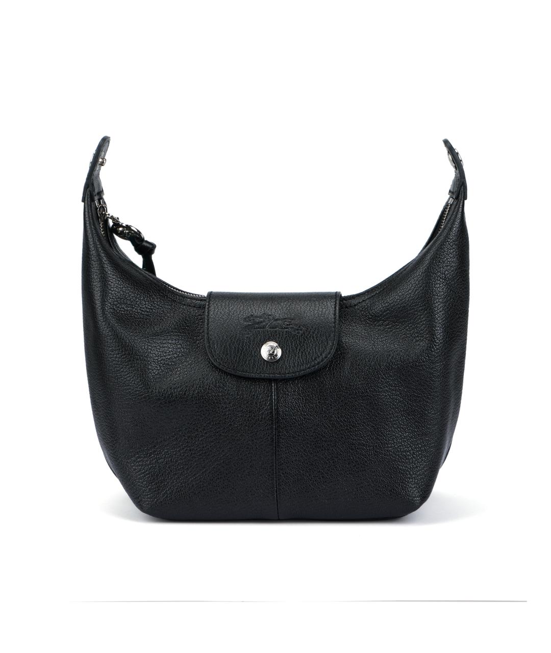 LONGCHAMP Черная кожаная сумка через плечо, фото 5