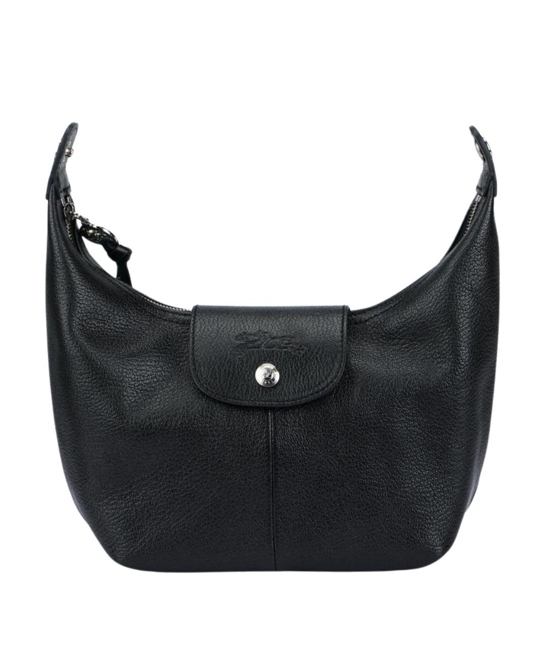 LONGCHAMP Черная кожаная сумка через плечо, фото 1