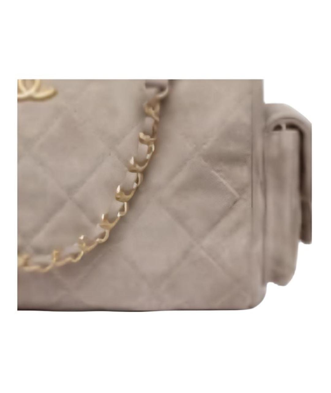 CHANEL Серая замшевая сумка через плечо, фото 2