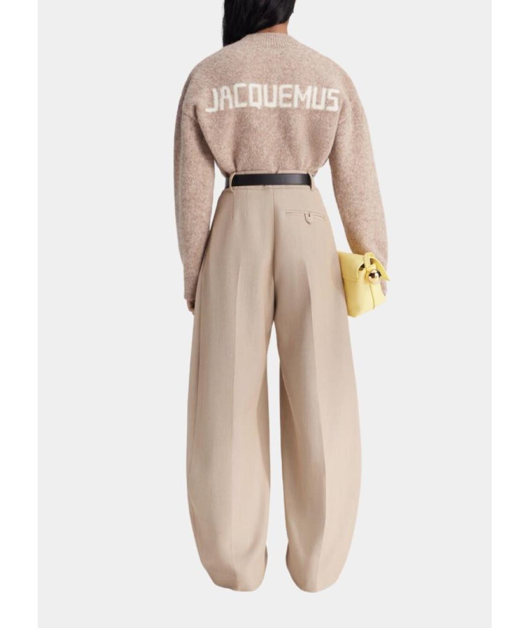 JACQUEMUS Бежевый шерстяной джемпер / свитер, фото 4