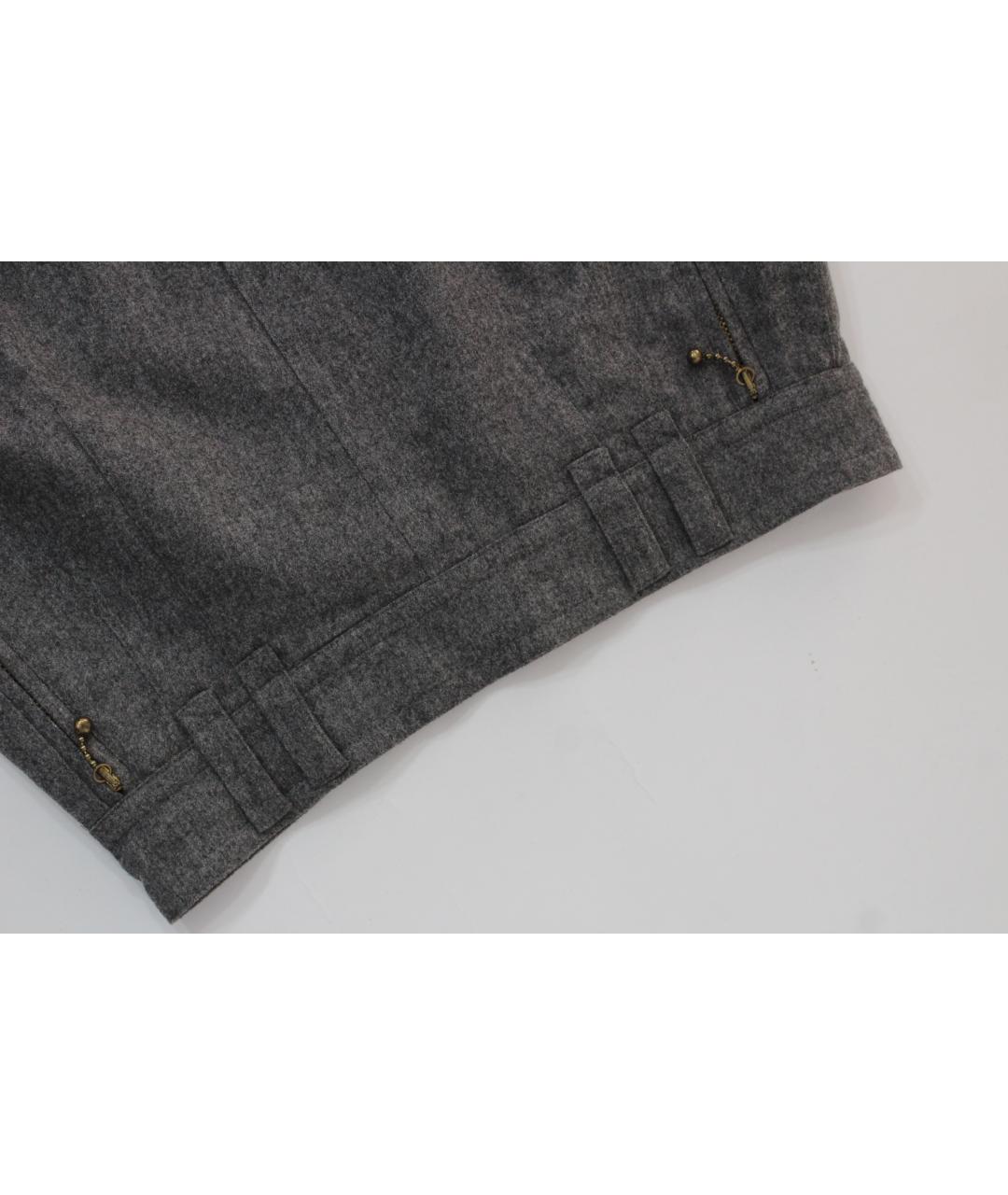 JIL SANDER Серая шерстяная юбка макси, фото 6