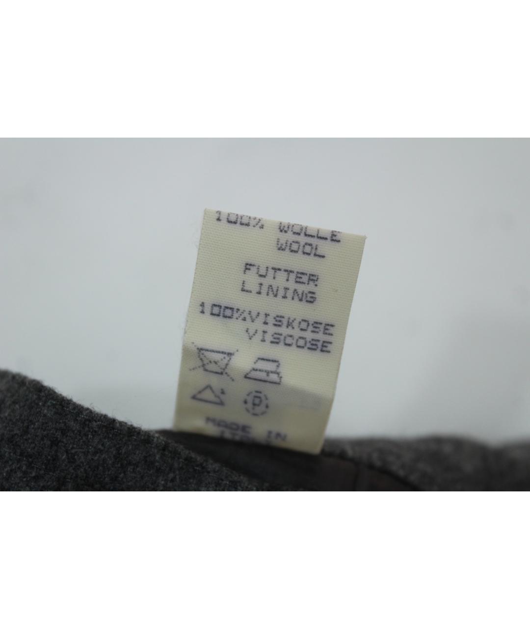 JIL SANDER Серая шерстяная юбка макси, фото 5